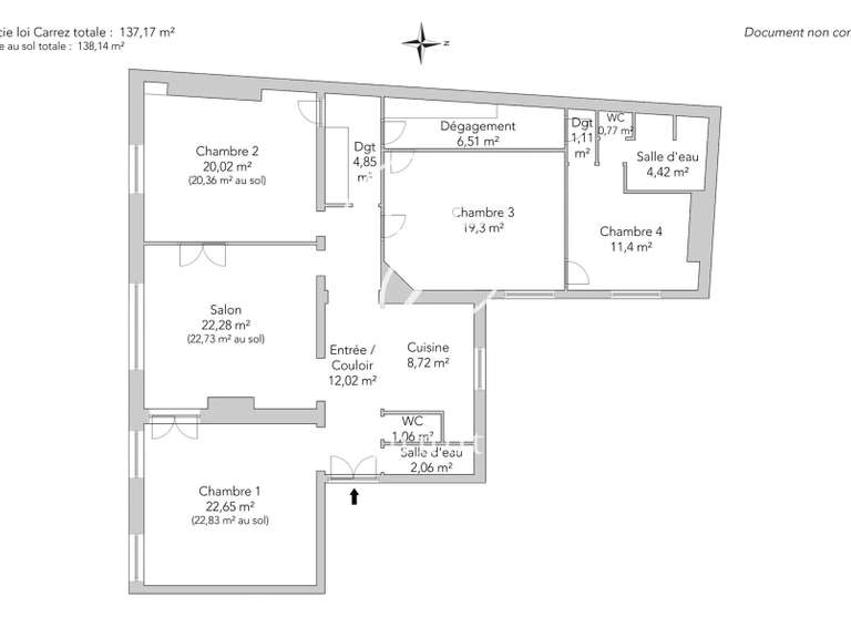Appartement Paris 10e - 4 chambres - 138m²