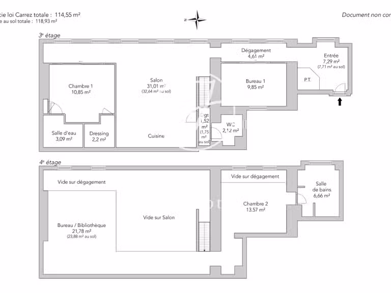 Appartement Paris 10e - 3 chambres - 118m²