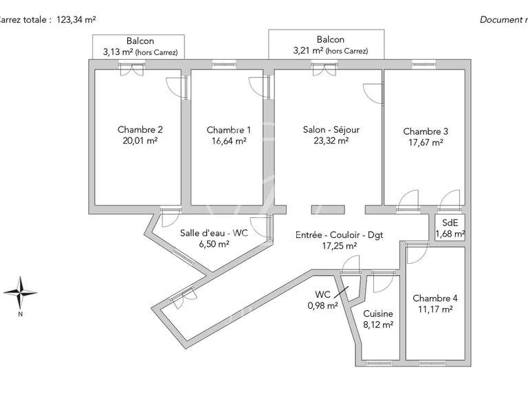 Appartement Paris 11e - 4 chambres - 123m²