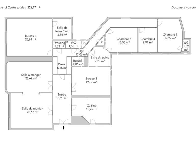 Appartement Paris 11e - 5 chambres - 222m²