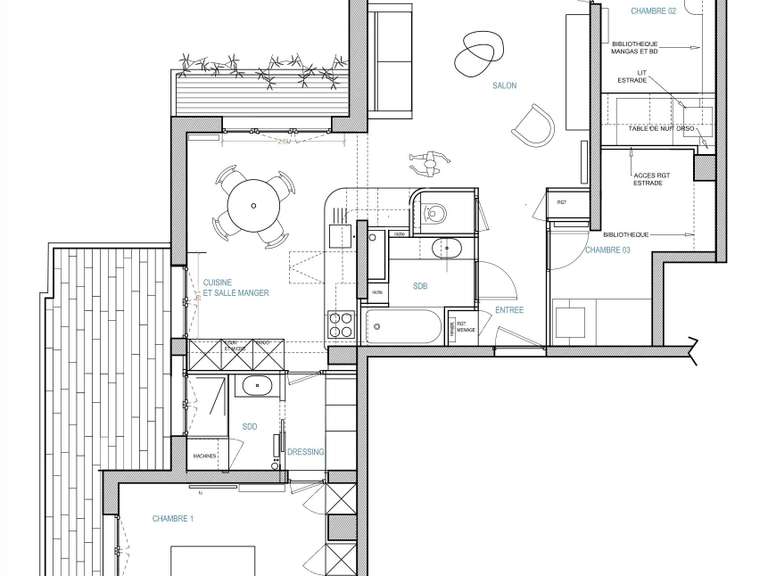 Appartement Paris 11e - 3 chambres - 98m²