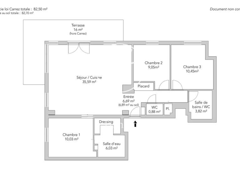 Appartement Paris 13e - 3 chambres - 82m²