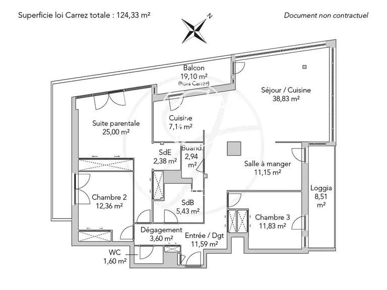 Appartement Paris 13e - 4 chambres - 153m²