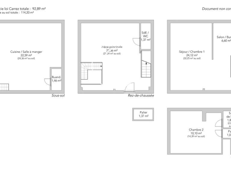 Maison Paris 13e - 1 chambre - 114m²