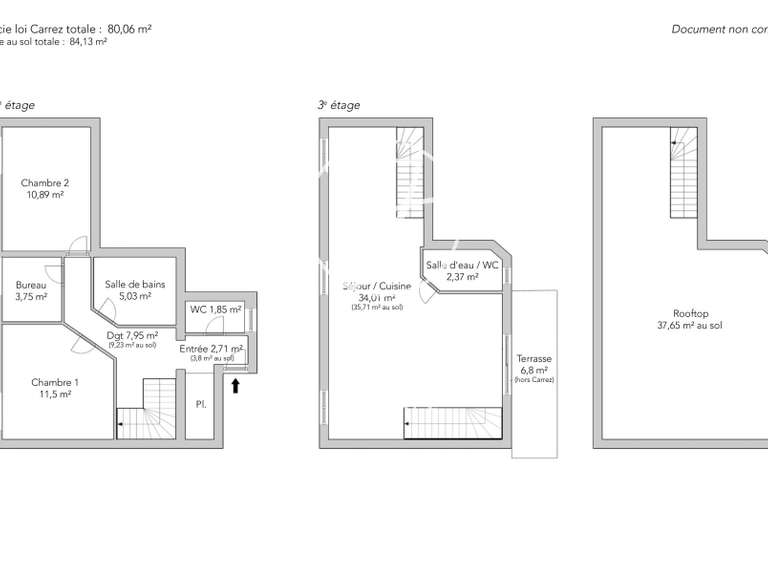 Appartement Paris 14e - 2 chambres - 84m²