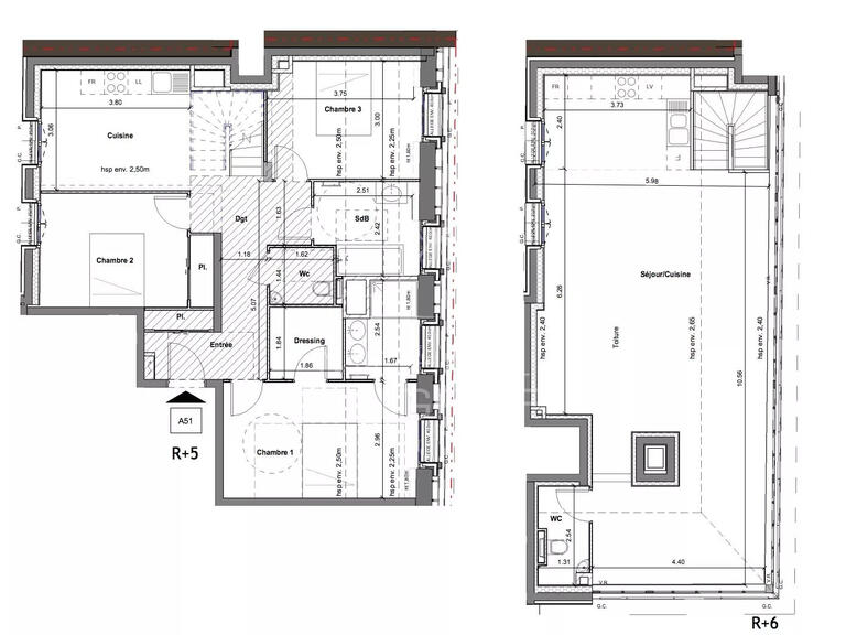 Appartement Paris 15e - 3 chambres - 143m²
