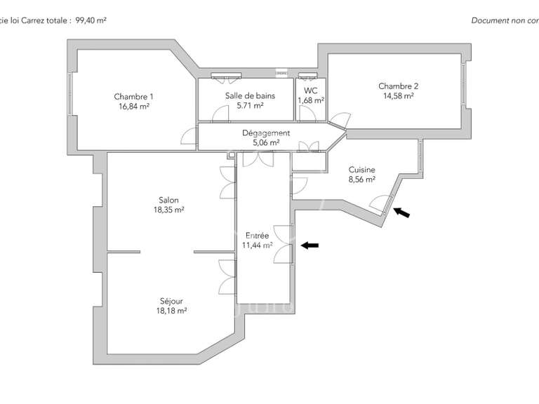 Appartement Paris 15e - 2 chambres - 100m²
