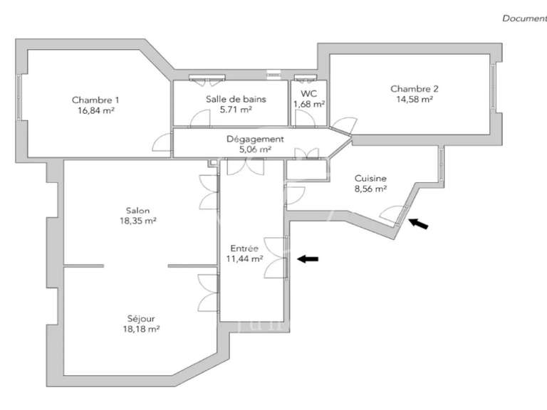 Appartement Paris 15e - 2 chambres - 100m²