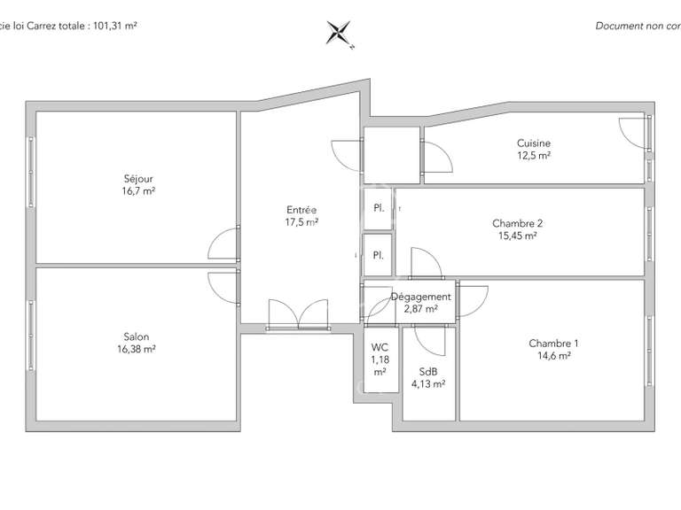 Appartement Paris 15e - 2 chambres - 101m²