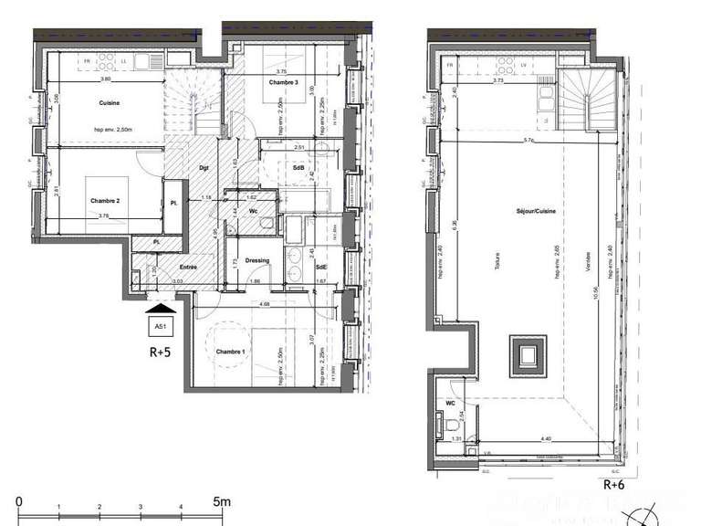 Appartement Paris 15e - 3 chambres - 133m²