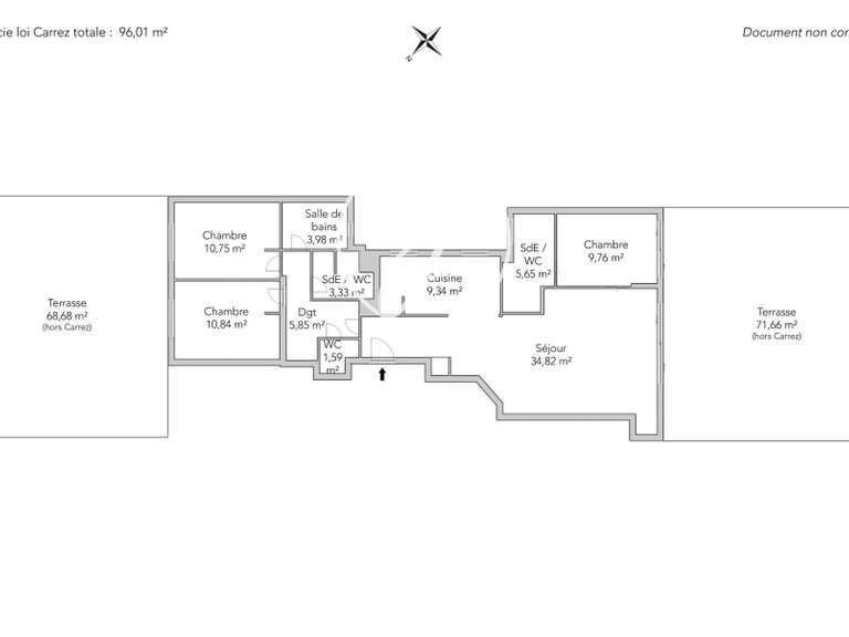 Appartement Paris 15e - 3 chambres - 96m²