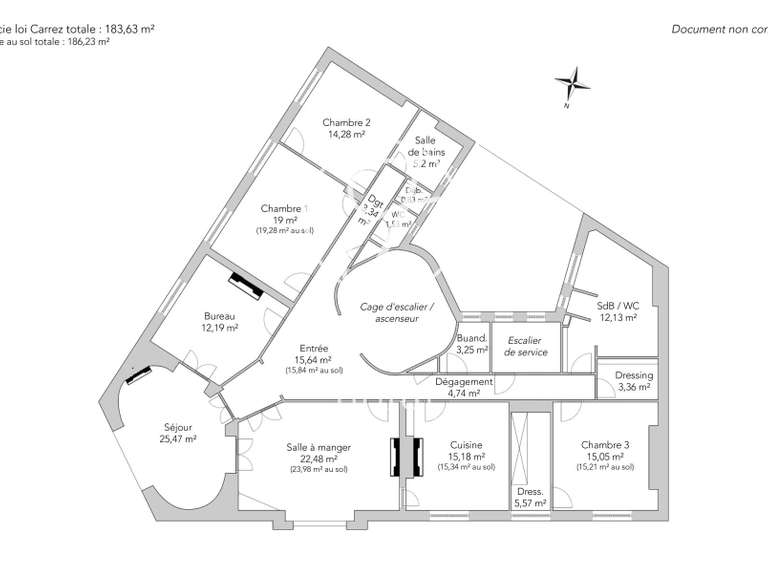 Appartement Paris 15e - 4 chambres - 197m²