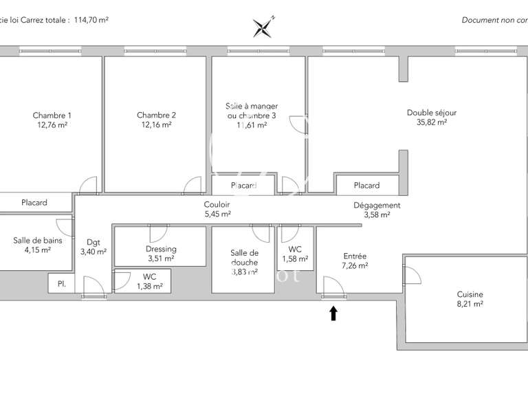 Appartement Paris 15e - 3 chambres - 114m²