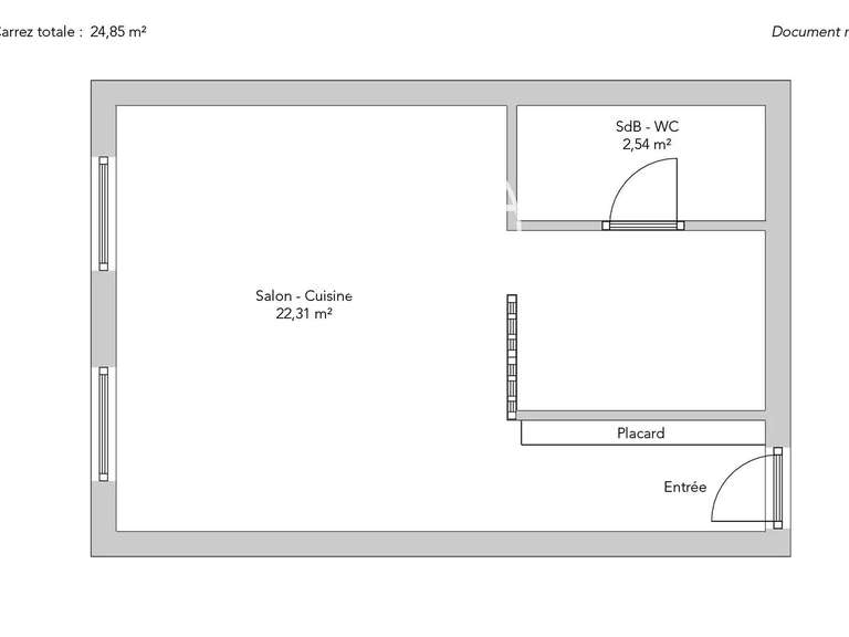 Appartement Paris 16e - 1 chambre - 24m²