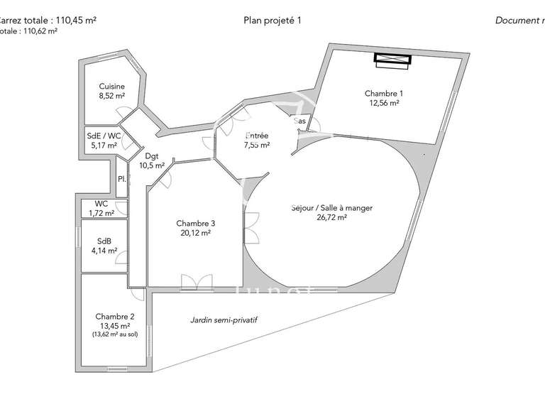 Appartement Paris 16e - 3 chambres - 110m²