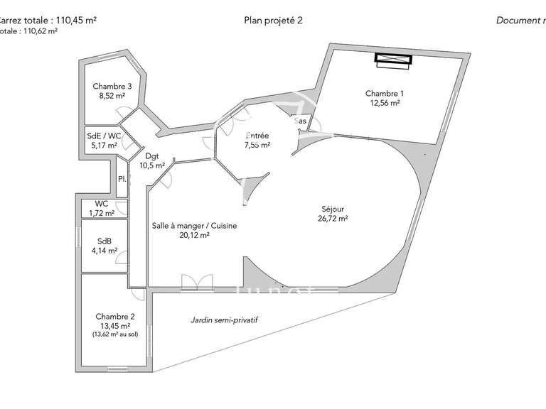 Appartement Paris 16e - 3 chambres - 110m²