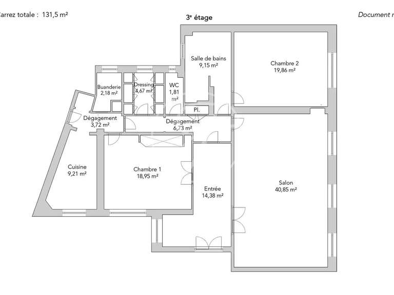 Appartement Paris 16e - 2 chambres - 131m²