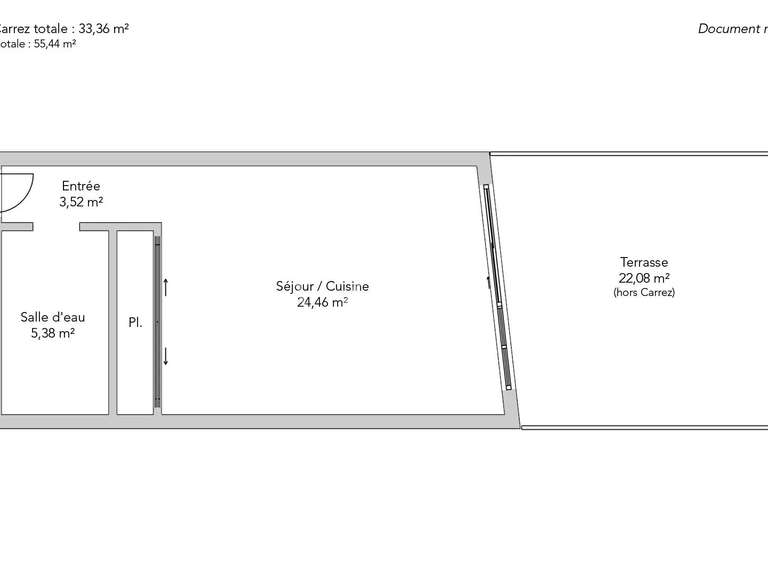 Appartement Paris 16e - 1 chambre - 55m²