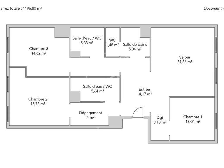 Appartement Paris 16e - 3 chambres - 119m²
