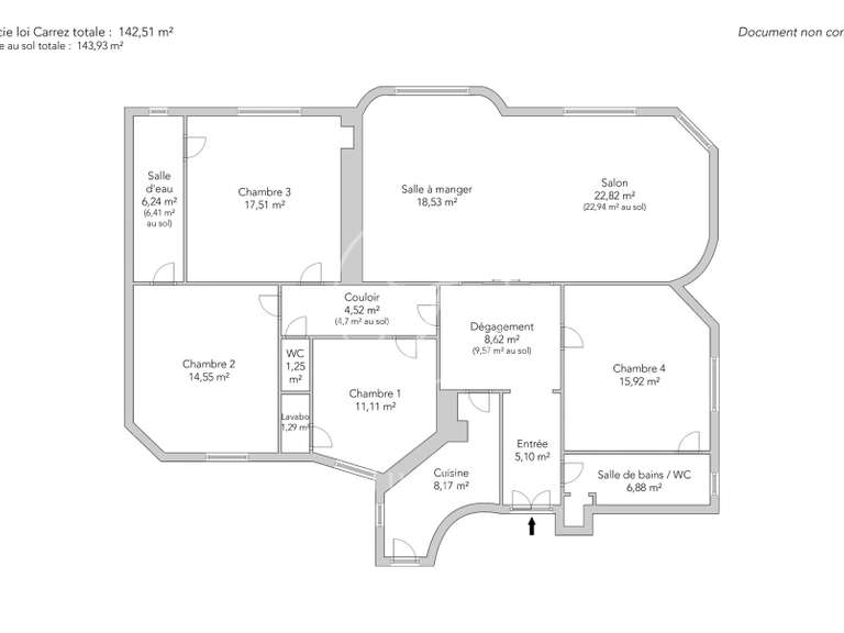 Appartement Paris 16e - 4 chambres - 143m²