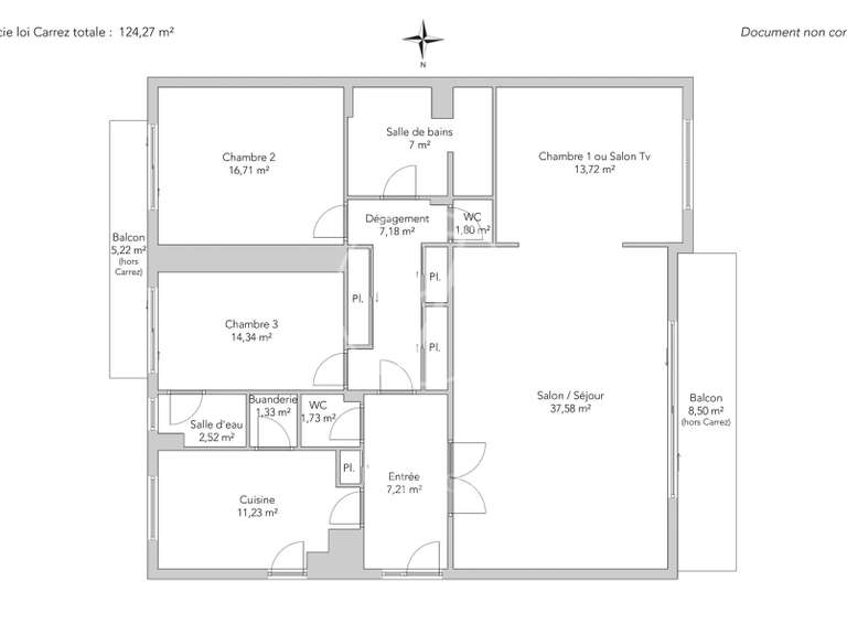 Appartement Paris 16e - 3 chambres - 137m²