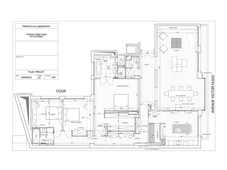 Appartement Paris 16e - 3 chambres - 191m²