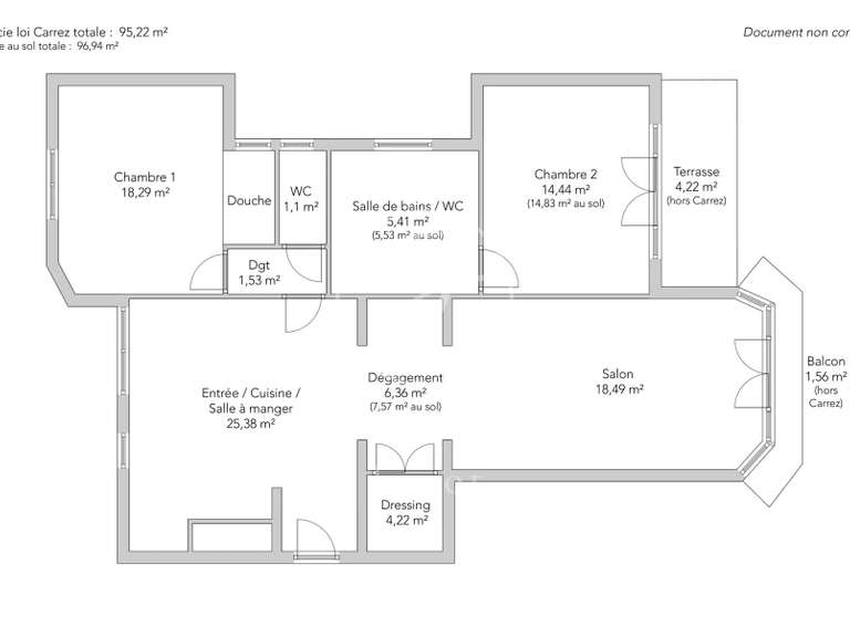 Appartement Paris 16e - 2 chambres - 102m²