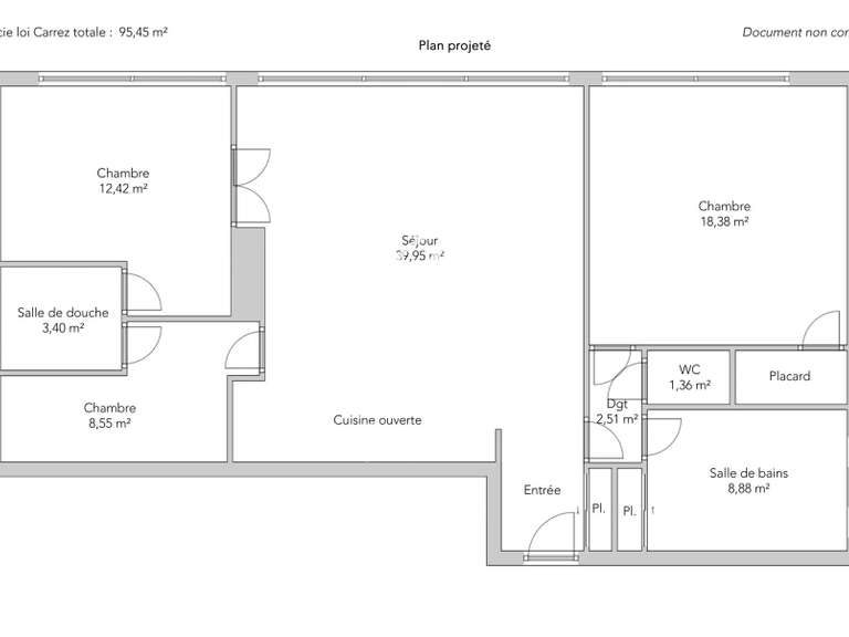 Appartement Paris 16e - 2 chambres - 95m²