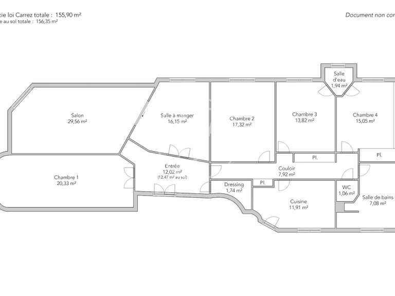 Appartement Paris 16e - 4 chambres - 156m²