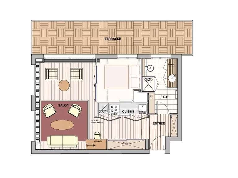 Appartement Paris 16e - 1 chambre - 42m²