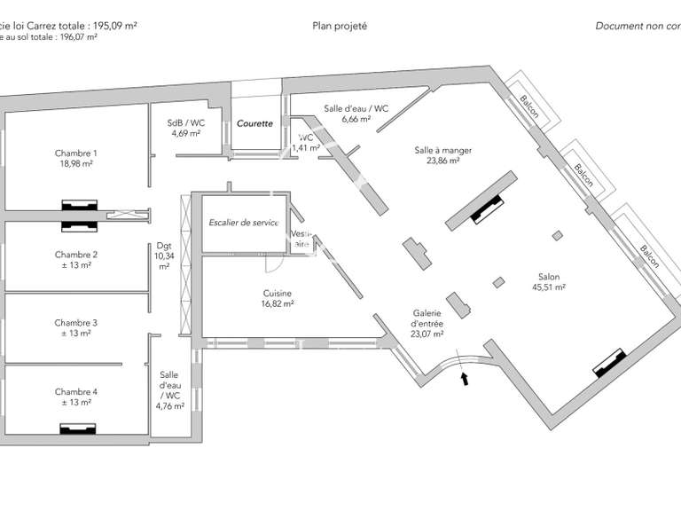 Apartment Paris 16e - 4 bedrooms - 196m²