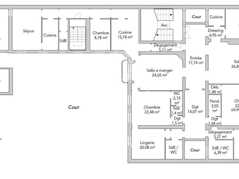 Appartement Paris 16e - 7 chambres - 300m²