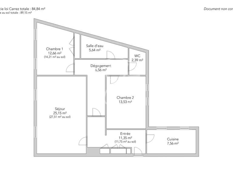 Appartement Paris 16e - 2 chambres - 89m²