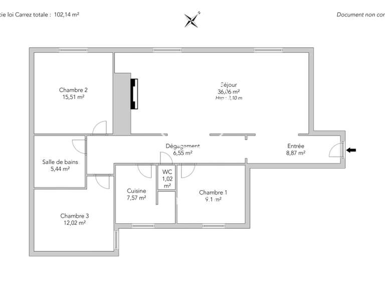 Apartment Paris 16e - 3 bedrooms - 102m²