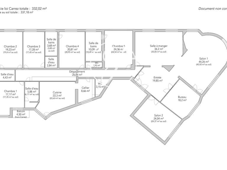 Appartement Paris 16e - 5 chambres - 337m²