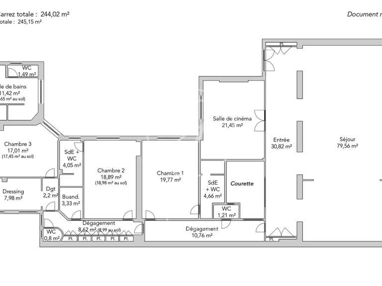 Appartement Paris 16e - 4 chambres - 245m²