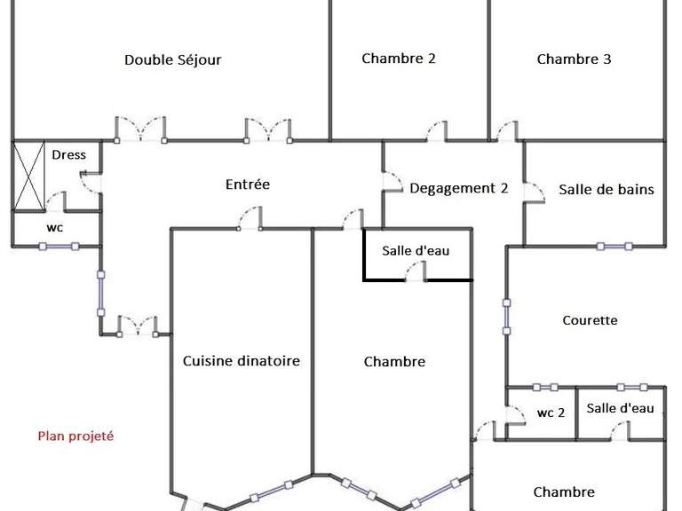 Appartement Paris 16e - 4 chambres - 168m²
