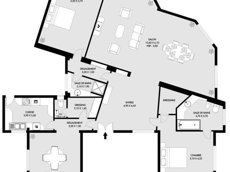 Appartement Paris 16e - 4 chambres