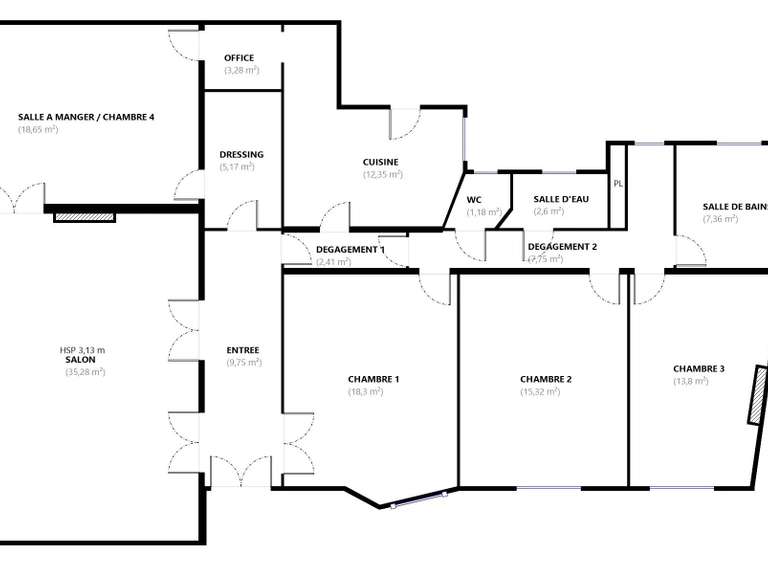 Appartement Paris 16e - 4 chambres - 153m²