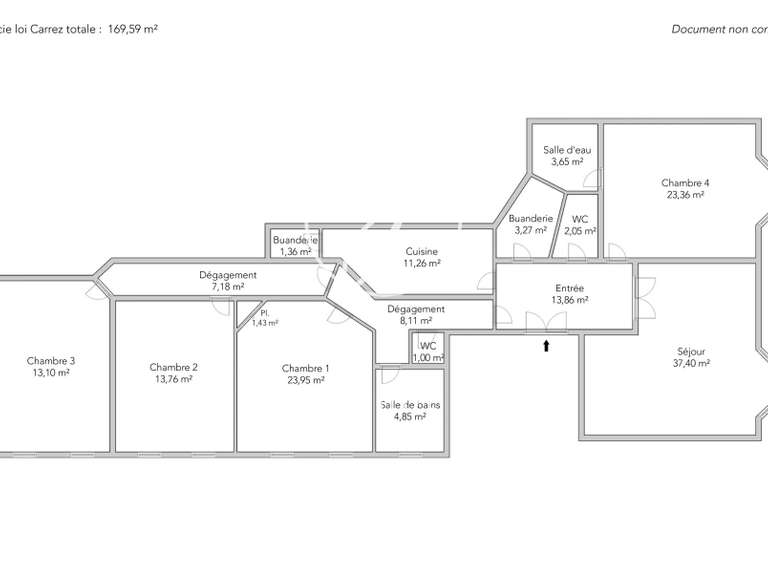 Appartement Paris 16e - 4 chambres - 169m²