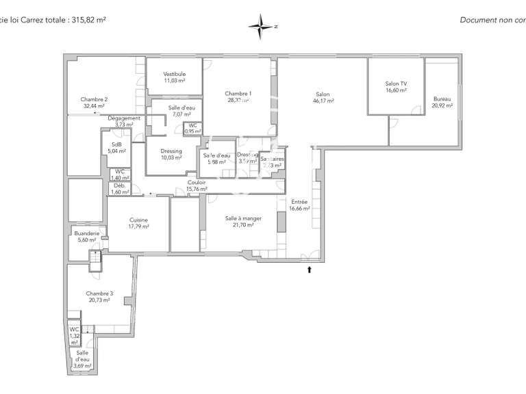 Appartement Paris 16e - 4 chambres - 320m²