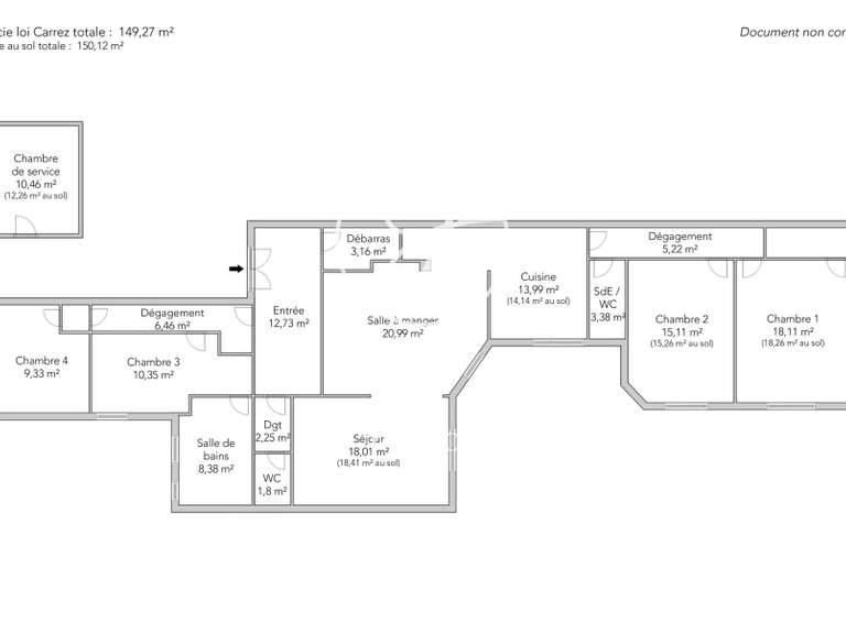 Appartement Paris 16e - 4 chambres - 150m²