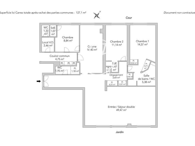 Appartement Paris 16e - 3 chambres - 118m²