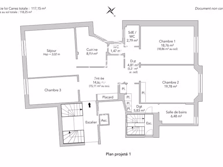 Appartement Paris 16e - 2 chambres - 117m²