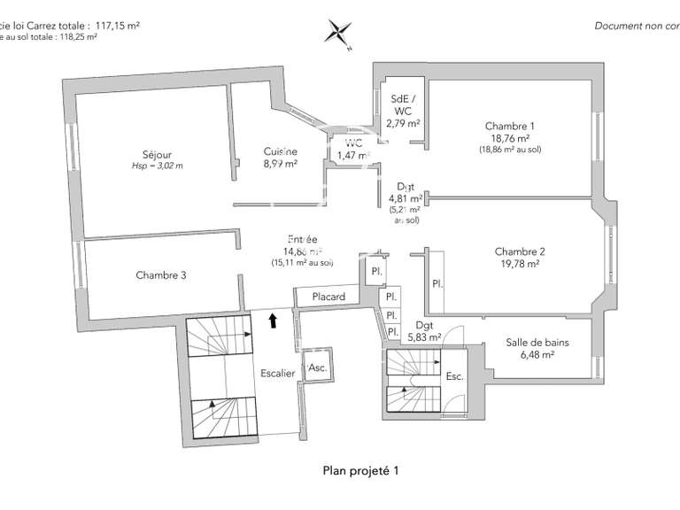 Appartement Paris 16e - 2 chambres - 117m²