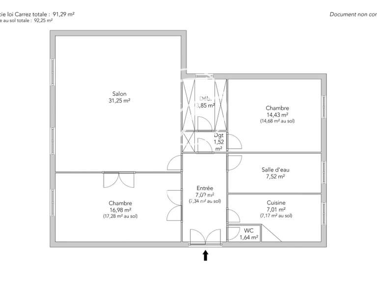 Appartement Paris 16e - 2 chambres - 92m²