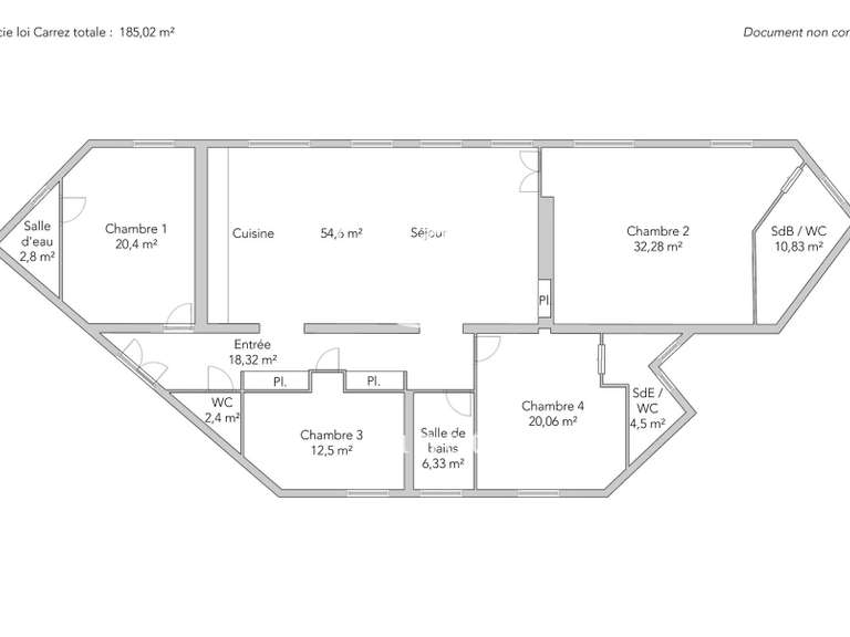 Appartement Paris 16e - 4 chambres - 185m²