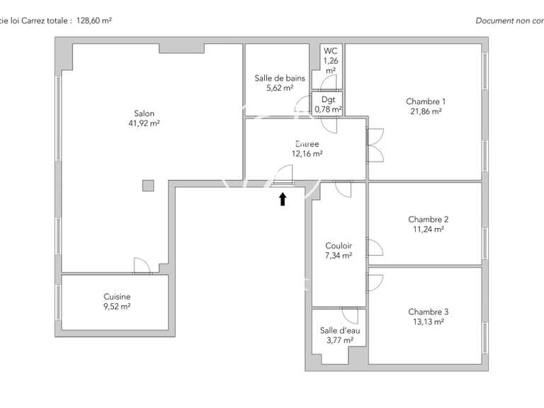 Appartement Paris 16e - 3 chambres - 128m²