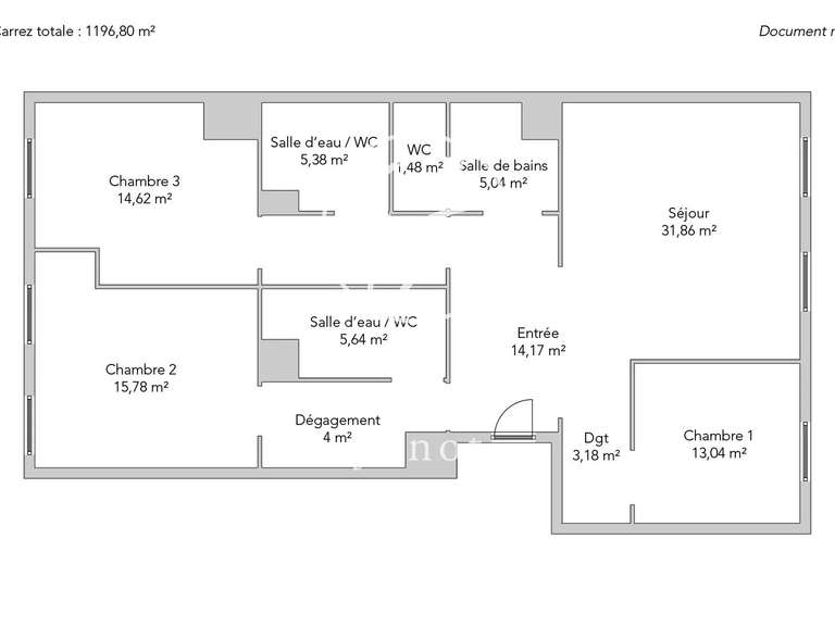 Appartement Paris 16e - 3 chambres - 119m²