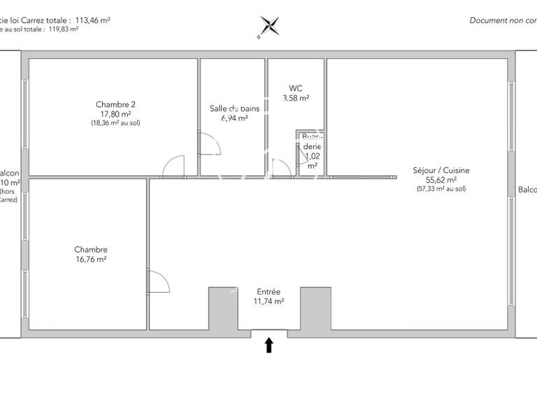 Appartement Paris 16e - 2 chambres - 115m²